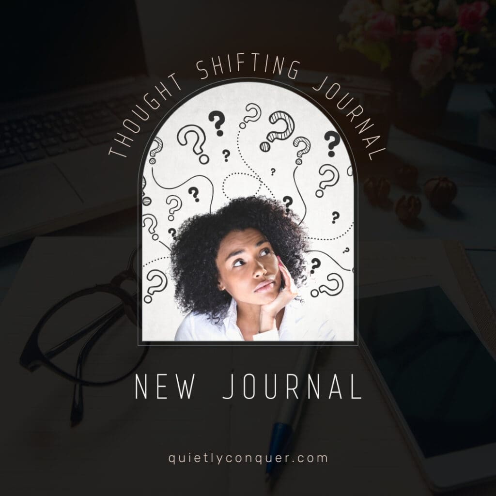 Thought Shifting Workbook - image of the cover with black background