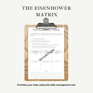 Image of The Eisenhower Matrix - The priority Matrix on a clipboard mock up