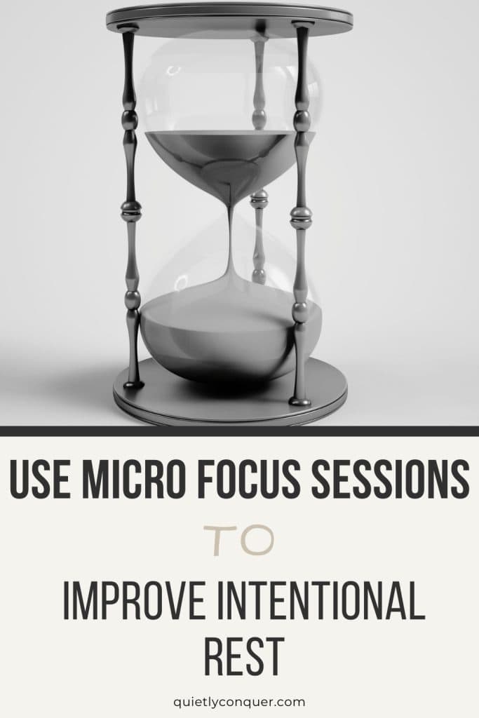 Use Micro Focus Sessions to Improve Intentional Rest . Image of a sand timer.