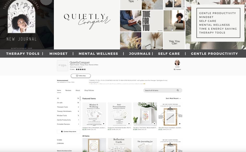 Quietly Conquer: Etsy Store